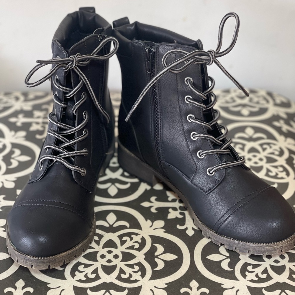 Black combat boots